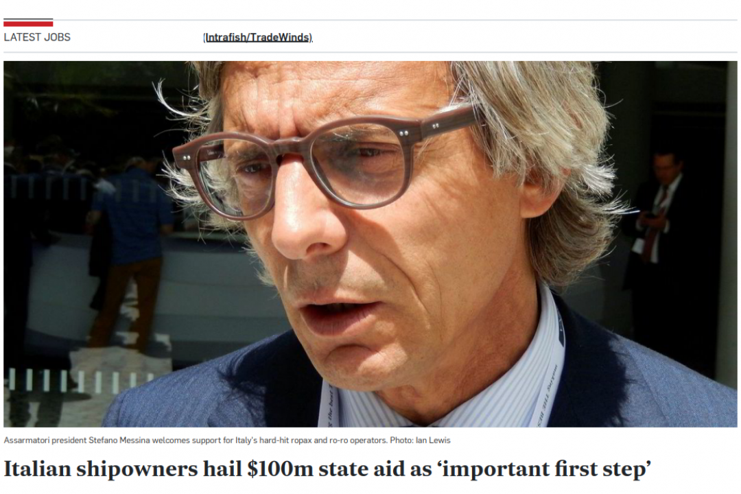 Aiuti di Stato per le imprese danneggiate dal COVID-19. Il TradeWinds riprende l’intervento del presidente Messina