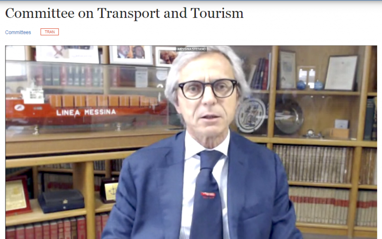 European Parliament. Stefano Messina (President of Assarmatori) at the Committee Meeting on Transport and Tourism