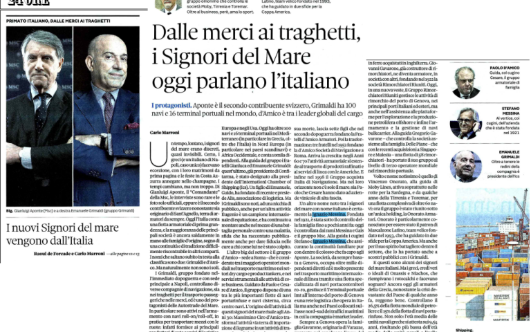 The new Lords of the sea arrive from Italy. The article of “Il Sole24Ore”