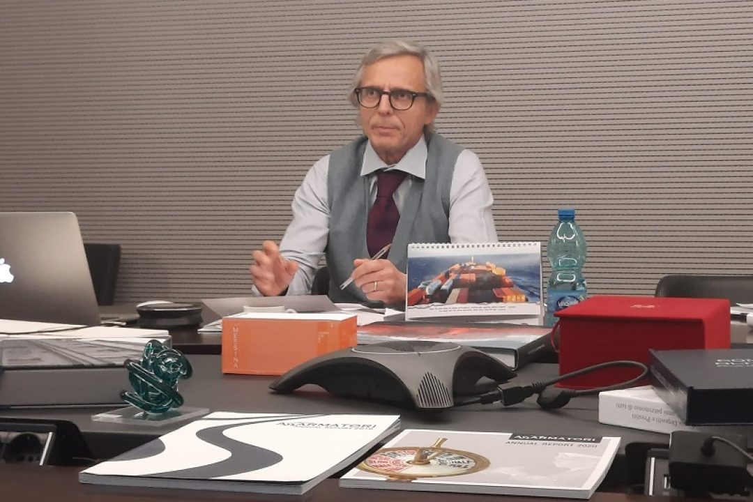 Stefano Messina (Presidente Assarmatori) al webinar di Fise Uniport ‘Il Piano Marshall dei porti e le modalità di attuazione’. Sul calo delle emissioni: “Gli armatori ci sono. Ma attenti a non trasformare queste scelte in un boomerang”