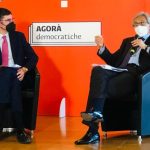The president of Assarmatori, Stefano Messina, speaks at the event of “Agorà Democratiche”
