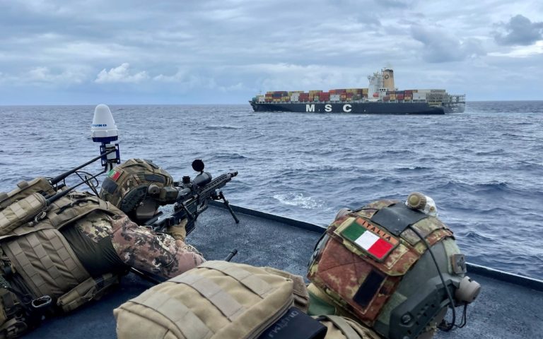 Anti-piracy exercise off Liberia with the Italian Navy