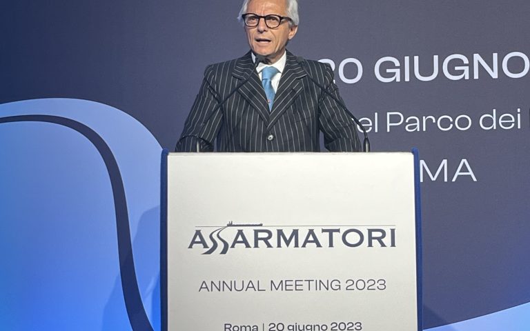Assarmatori Annual Meeting 2023. President Messina points out to the Government certain alarming topics: “energy transition and bureaucratic costs, the Italian flag issue at risk”.