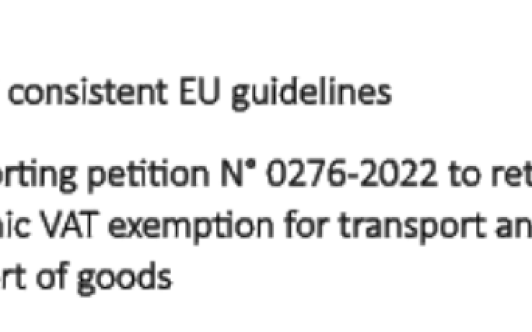 Assarmatori joins 18 signatories covering EU’s transport value chain in calling for pragmatic and consistent EU VAT Guidelines for export services with the aim of retaining the broad application of economic VAT exemption for transport and other services linked to export of goods