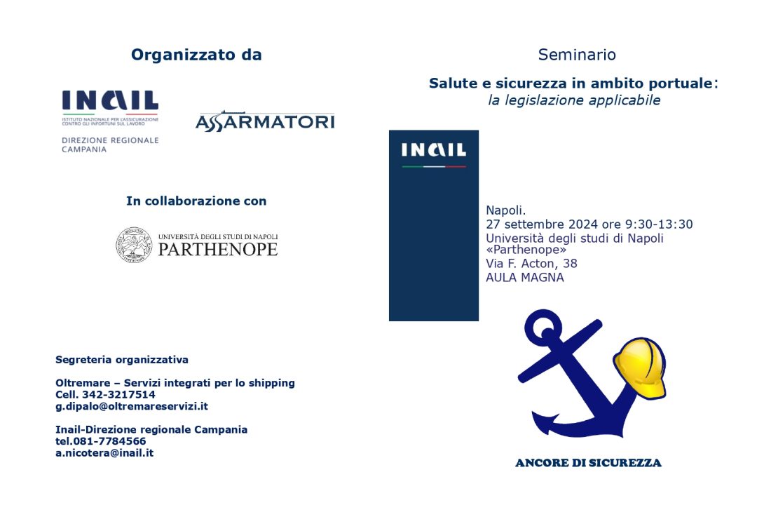 “Health and safety in the port area: current legislation”. New meeting between Inail Campania and Assarmatori to promote the culture of prevention – PHOTO